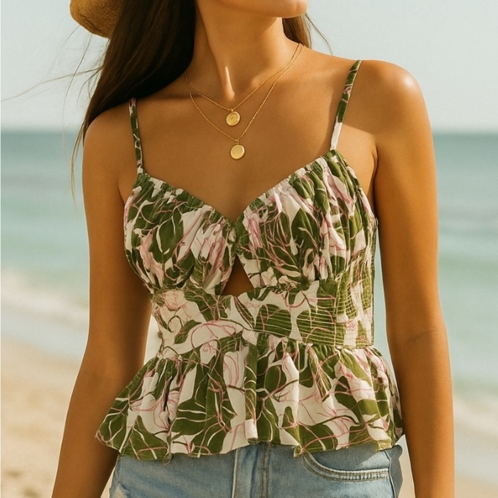 Parker Women's Camisole - Pink and Green Floral